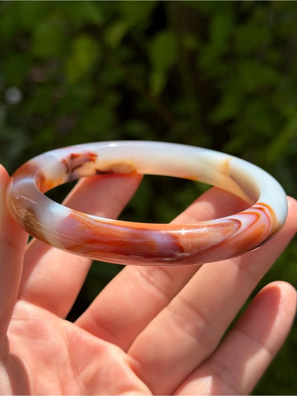 62mm inner diameter unique banded agate bangle 1746